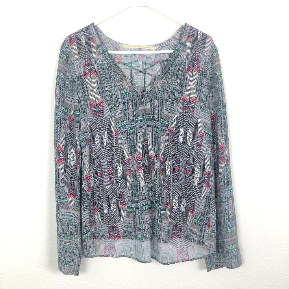 Cynthia Varnet 100% Silk Long Sleeve Blouse